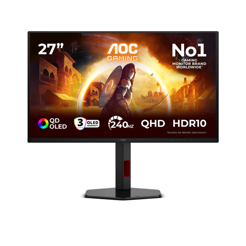 26.5 Zoll AOC Q27G4ZDR, 67,3cm TFT, 240 Hz, Quad HD, 0,03ms, 2x HDMI, 1x DP, integrierter USB-Hub 26.5 Zoll AOC Q27G4ZDR, 67,3cm TFT, 240 Hz, Quad HD, 0,03ms, 2x HDMI, 1x DP, integrierter USB-Hub