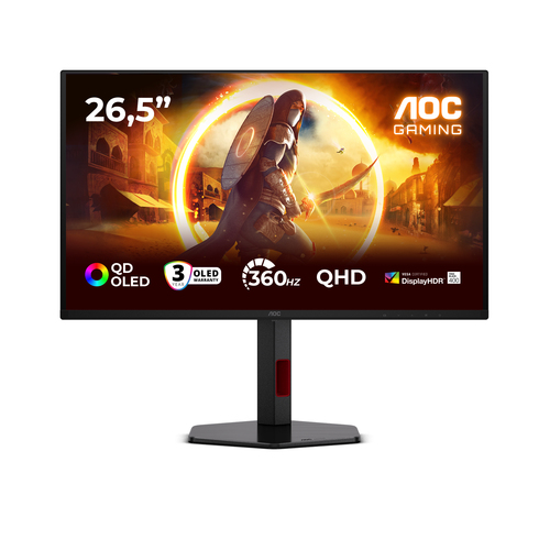 26.5 Zoll AOC Q27G4SDR, 67,3cm TFT, 360 Hz, Quad HD, 0,03ms, 2x HDMI, 1x DP, integrierter USB-Hub 26.5 Zoll AOC Q27G4SDR, 67,3cm TFT, 360 Hz, Quad HD, 0,03ms, 2x HDMI, 1x DP, integrierter USB-Hub