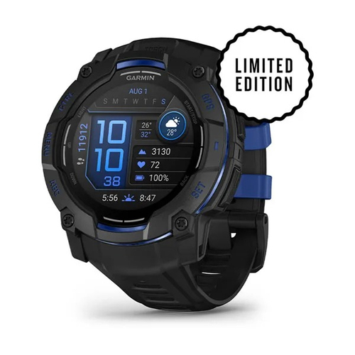 Garmin Instinct 3&comma; schwarz&comma; blau&comma; rund&comma; Smartwatch