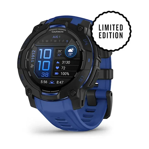 Garmin Instinct 3&comma; schwarz&comma; blau&comma; rund&comma; Smartwatch