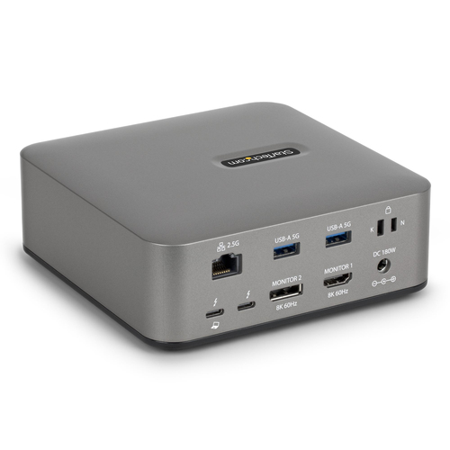 StarTech.com 215UE-TB5USB4DOCK, Thunderbolt 5, grau, USB Power Delivery, Kunststoff Gehäuse StarTech.com 215UE-TB5USB4DOCK, Thunderbolt 5, grau, USB Power Delivery, Kunststoff Gehäuse
