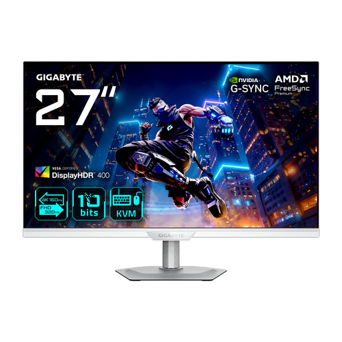 27 Zoll GIGABYTE M27UP ICE, 68,6cm TFT, 160 Hz, 4K Ultra HD, 1ms, 2x HDMI, 1x DP, integrierter USB-Hub 27 Zoll GIGABYTE M27UP ICE, 68,6cm TFT, 160 Hz, 4K Ultra HD, 1ms, 2x HDMI, 1x DP, integrierter USB-Hub