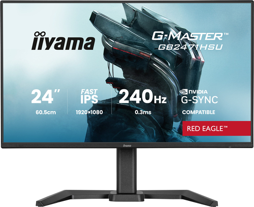 23.8 Zoll iiyama GB2471HSU-B1, 60,5cm TFT, 240 Hz, Full HD, 2x HDMI, 1x DP, integrierter USB-Hub 23.8 Zoll iiyama GB2471HSU-B1, 60,5cm TFT, 240 Hz, Full HD, 2x HDMI, 1x DP, integrierter USB-Hub