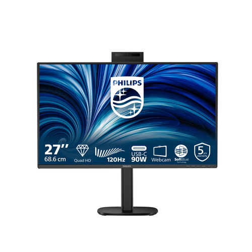 27 Zoll Philips 27B2U3601H&sol;00&comma; 68&comma;5cm TFT&comma; 120 Hz&comma; Quad HD&comma; 4ms&comma; 1x HDMI&comma; 1x DP&comma; integrierte Kamera&comma; integrierter USB-Hub