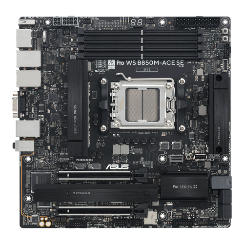 ASUS PRO WS B850M-ACE SE, micro ATX AM5 Mainboard, 4x DDR5, max. 256 GB, 1x HDMI 2.1, 1x DisplayPort 1.4, 2x USB-C ASUS PRO WS B850M-ACE SE, micro ATX AM5 Mainboard, 4x DDR5, max. 256 GB, 1x HDMI 2.1, 1x DisplayPort 1.4, 2x USB-C