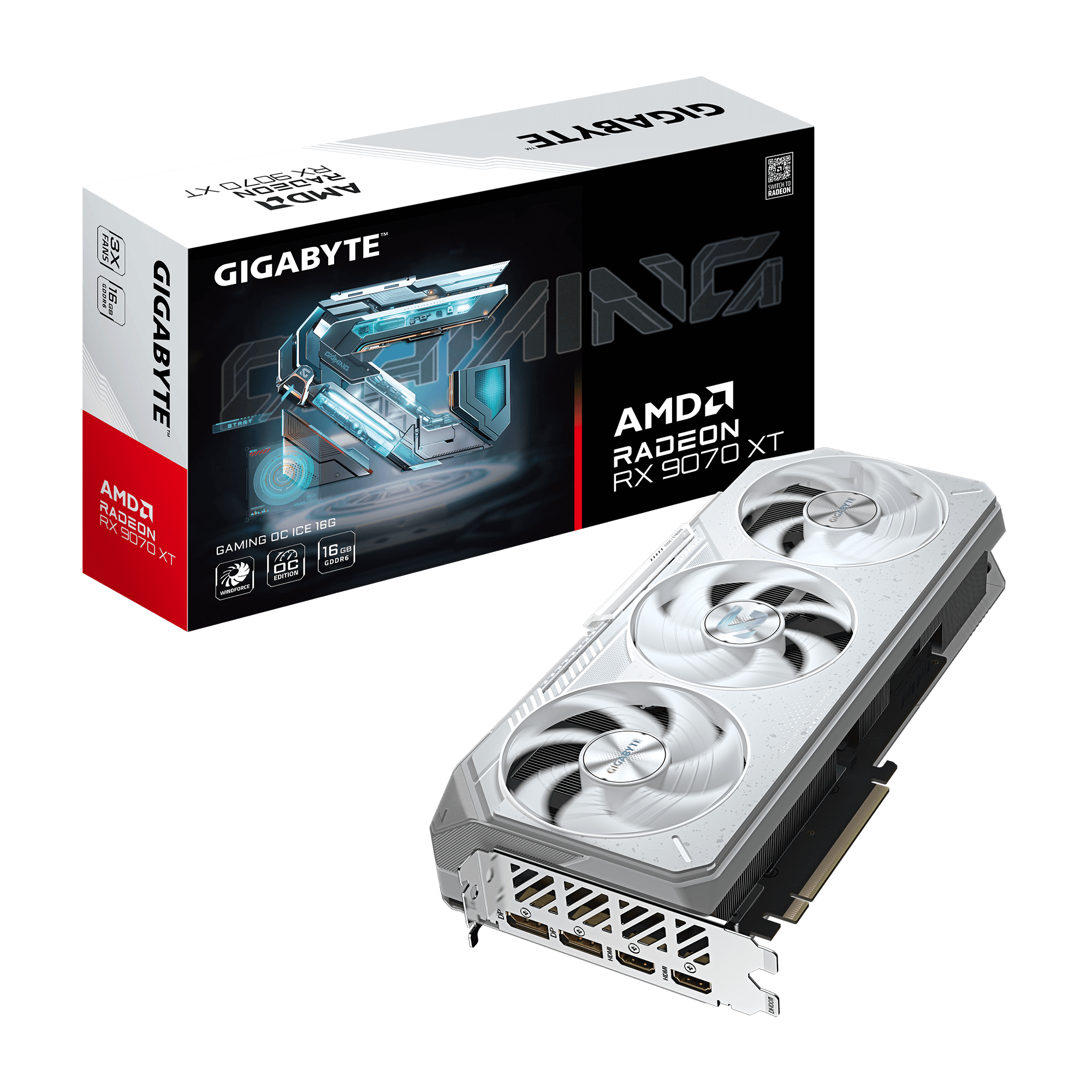GIGABYTE Radeon RX 9070 XT GAMING OC ICE 16G Grafikkarte - 16GB GDDR6, 256bit, PCI-E 5.0, 3060 MHz Kerntakt, 2 x DisplayPort, 2 x HDMI, GV-R907XGAMINGOCICE-16GD GIGABYTE Radeon RX 9070 XT GAMING OC ICE 16G Grafikkarte - 16GB GDDR6, 256bit, PCI-E 5.0, 3060 MHz Kerntakt, 2 x DisplayPort, 2 x HDMI, GV-R907XGAMINGOCICE-16GD