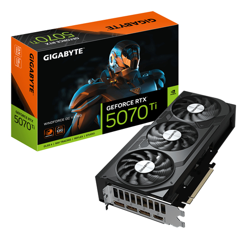 GIGABYTE GeForce RTX 5070 Ti WINDFORCE OC V2 16G, 16GB GDDR7 Grafikkarte, 1x HDMI, 3x DP GIGABYTE GeForce RTX 5070 Ti WINDFORCE OC V2 16G, 16GB GDDR7 Grafikkarte, 1x HDMI, 3x DP