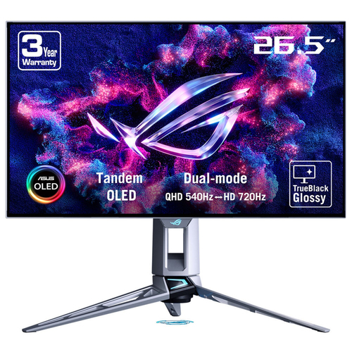 26.5 Zoll ASUS ROG Swift OLED PG27AQWP-W, 67cm TFT, 540 Hz, Quad HD, 0,02ms, 2x HDMI, 1x DP, integrierter USB-Hub 26.5 Zoll ASUS ROG Swift OLED PG27AQWP-W, 67cm TFT, 540 Hz, Quad HD, 0,02ms, 2x HDMI, 1x DP, integrierter USB-Hub