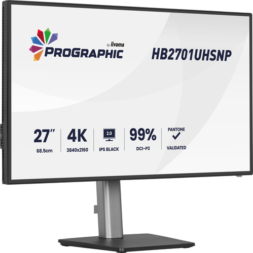 27 Zoll iiyama PROGRAPHIC HB2701UHSNP-B1&comma; 68&comma;5cm TFT&comma; 60 Hz&comma; 4K Ultra HD&comma; 4ms&comma; 1x HDMI&comma; 1x DP&comma; integrierter USB-Hub