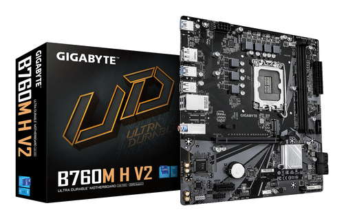 GIGABYTE B760M H V2&comma; micro ATX LGA 1700 Mainboard&comma; 2x DDR5&comma; max&period; 128 GB&comma; 1x HDMI 2&period;1&comma; 1x DisplayPort 1&period;2
