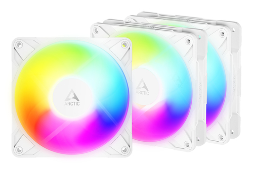 ARCTIC P12 Pro Reverse A-RGB (White) - 3 Pack, weiß, Lüfter, 124 m³/h, 4-polig ARCTIC P12 Pro Reverse A-RGB (White) - 3 Pack, weiß, Lüfter, 124 m³/h, 4-polig