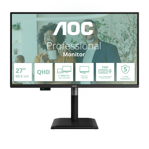 27 Zoll AOC Q27P4CV, 68,6cm TFT, 120 Hz, Quad HD, 4ms, 1x HDMI, 1x DP, integrierter USB-Hub 27 Zoll AOC Q27P4CV, 68,6cm TFT, 120 Hz, Quad HD, 4ms, 1x HDMI, 1x DP, integrierter USB-Hub
