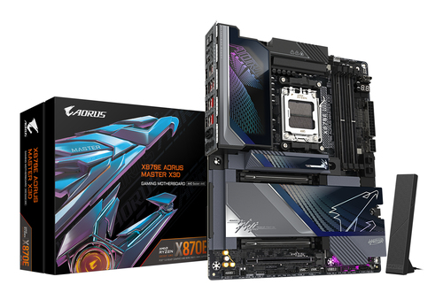 GIGABYTE X870E AORUS MASTER X3D, ATX AM5 Mainboard, 4x DDR5, max. 256 GB, 1x HDMI 2.1, 2x USB-C, WiFi GIGABYTE X870E AORUS MASTER X3D, ATX AM5 Mainboard, 4x DDR5, max. 256 GB, 1x HDMI 2.1, 2x USB-C, WiFi