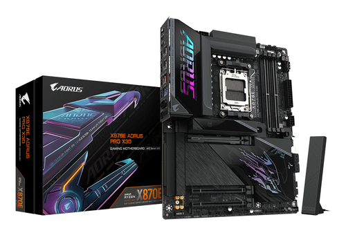 GIGABYTE X870E AORUS PRO X3D&comma; ATX AM5 Mainboard&comma; 4x DDR5&comma; max&period; 256 GB&comma; 1x HDMI 2&period;1&comma; 3x USB-C&comma; WiFi