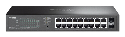 OMADA ES220GP Managed Switch, 18x RJ-45, Backplane: 40 Gbit/s, PoE OMADA ES220GP Managed Switch, 18x RJ-45, Backplane: 40 Gbit/s, PoE
