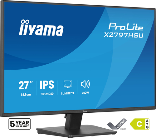 27 Zoll iiyama X2797HSU-B1&comma; 68&comma;6cm TFT&comma; 120 Hz&comma; Full HD&comma; 4ms&comma; 1x HDMI&comma; 1x DP&comma; integrierter USB-Hub