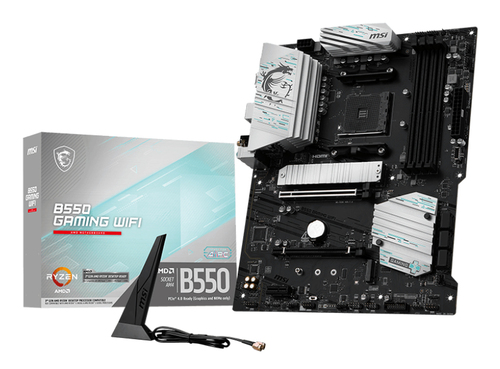 MSI B550 GAMING WIFI&comma; ATX AM4 Mainboard&comma; 4x DDR4&comma; max&period; 128 GB&comma; 1x HDMI&comma; 1x DisplayPort&comma; 1x USB-C&comma; WiFi