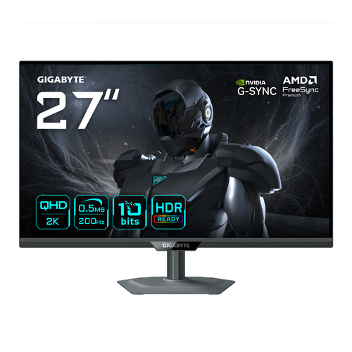 27 Zoll GIGABYTE G27Q20, 69cm TFT, 200 Hz, Quad HD, 0,5ms, 2x HDMI, 1x DP, integrierter USB-Hub 27 Zoll GIGABYTE G27Q20, 69cm TFT, 200 Hz, Quad HD, 0,5ms, 2x HDMI, 1x DP, integrierter USB-Hub