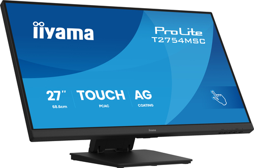 27 Zoll iiyama T2754MSC-B2AG&comma; 68&comma;6cm TFT&comma; 83 Hz&comma; Full HD&comma; 4ms&comma; 1x HDMI&comma; Touchscreen&comma; integrierter USB-Hub