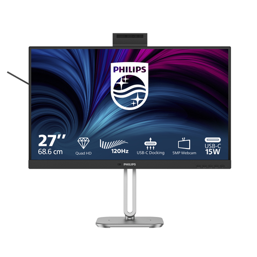 27 Zoll Philips 27B2U4601H&sol;00&comma; 68&comma;5cm TFT&comma; 120 Hz&comma; Quad HD&comma; 4ms&comma; 1x HDMI&comma; 1x DP&comma; integrierte Kamera&comma; integrierter USB-Hub