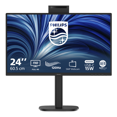 23&period;8 Zoll Philips 24B2N3200JH&sol;00&comma; 60&comma;5cm TFT&comma; 120 Hz&comma; Full HD&comma; 4ms&comma; 1x HDMI&comma; 1x DP&comma; integrierte Kamera&comma; integrierter USB-Hub