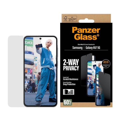 PanzerGlass Privacy Screen Protector UWF - Clear - Samsung Galaxy A57 5G Klare Bildschirmschutzfolie PanzerGlass Privacy Screen Protector UWF - Clear - Samsung Galaxy A57 5G Klare Bildschirmschutzfolie