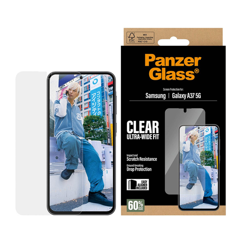 PanzerGlass Screen Protector Ultra-Wide Fit - Clear - Samsung Galaxy A37 5G PanzerGlass Screen Protector Ultra-Wide Fit - Clear - Samsung Galaxy A37 5G