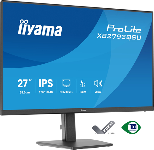 27 Zoll iiyama XB2793QSU-B1&comma; 68&comma;6cm TFT&comma; 75 Hz&comma; Quad HD&comma; 1x HDMI&comma; 1x DP&comma; integrierter USB-Hub