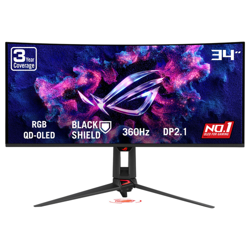 34 Zoll ASUS ROG Swift OLED PG34WCDN, 87cm TFT, 360 Hz, Wide Quad HD, 0,03ms, 2x HDMI, 1x DP, integrierter USB-Hub 34 Zoll ASUS ROG Swift OLED PG34WCDN, 87cm TFT, 360 Hz, Wide Quad HD, 0,03ms, 2x HDMI, 1x DP, integrierter USB-Hub