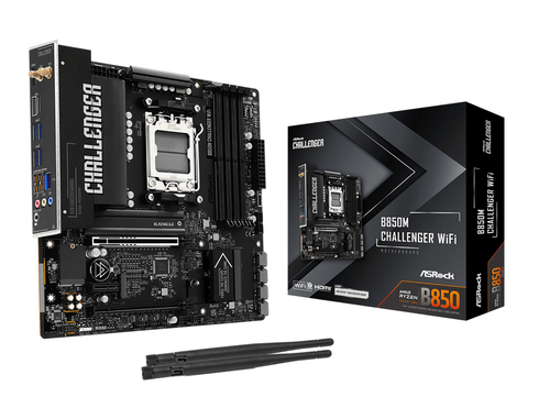 Asrock B850M Challenger WiFi, micro ATX AM5 Mainboard, 4x DDR5, max. 256 GB, 1x HDMI, WiFi Asrock B850M Challenger WiFi, micro ATX AM5 Mainboard, 4x DDR5, max. 256 GB, 1x HDMI, WiFi