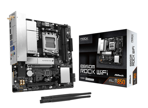 Asrock B850M Rock WiFi, micro ATX AM5 Mainboard, 2x DDR5, max. 128 GB, 1x HDMI, 1x DisplayPort 1.4, WiFi Asrock B850M Rock WiFi, micro ATX AM5 Mainboard, 2x DDR5, max. 128 GB, 1x HDMI, 1x DisplayPort 1.4, WiFi