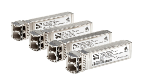 HPE MSA 16Gb SFP+ Short Wave Fibre Channel 4-pack Transceiver Bundle HPE MSA 16Gb SFP+ Short Wave Fibre Channel 4-pack Transceiver Bundle