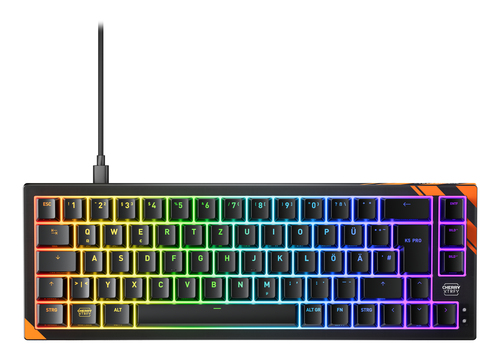 CHERRY K5 PRO TMR COMPACT schwarz, orange Tastatur, Layout: DE, Cherry MK Crystal Magnetisch, RGB CHERRY K5 PRO TMR COMPACT schwarz, orange Tastatur, Layout: DE, Cherry MK Crystal Magnetisch, RGB
