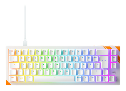 CHERRY K5 PRO TMR COMPACT orange, weiß Tastatur, Layout: DE, Cherry MK Crystal Magnetisch, RGB CHERRY K5 PRO TMR COMPACT orange, weiß Tastatur, Layout: DE, Cherry MK Crystal Magnetisch, RGB