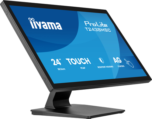 23&period;8 Zoll iiyama T2438MSC-B2&comma; 60&comma;5cm TFT&comma; 120 Hz&comma; Full HD&comma; 5ms&comma; 1x HDMI&comma; 1x DP&comma; Touchscreen&comma; integrierter USB-Hub