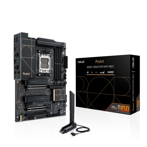 ASUS PROART B850-CREATOR WIFI NEO, ATX AM5 Mainboard, 4x DDR5, max. 256 GB, 1x HDMI 2.1, 1x DisplayPort 1.4, 2x USB-C, WiFi ASUS PROART B850-CREATOR WIFI NEO, ATX AM5 Mainboard, 4x DDR5, max. 256 GB, 1x HDMI 2.1, 1x DisplayPort 1.4, 2x USB-C, WiFi