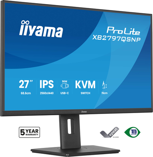 27 Zoll iiyama XB2797QSNP-B1&comma; 68&comma;5cm TFT&comma; 75 Hz&comma; Quad HD&comma; 1x HDMI&comma; 1x DP&comma; integrierter USB-Hub