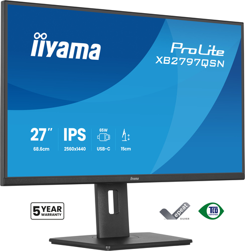 27 Zoll iiyama XB2797QSN-B1&comma; 68&comma;5cm TFT&comma; 75 Hz&comma; Quad HD&comma; 1x HDMI&comma; 1x DP&comma; integrierter USB-Hub