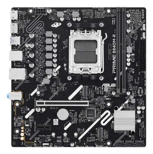 ASUS PRIME B840M-R, micro ATX AM5 Mainboard, 2x DDR5, max. 128 GB, 1x HDMI, 1x DisplayPort ASUS PRIME B840M-R, micro ATX AM5 Mainboard, 2x DDR5, max. 128 GB, 1x HDMI, 1x DisplayPort