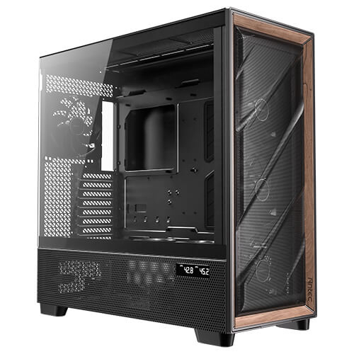 Antec FLUX PRO, Full Tower, schwarz, holz, Glasfenster Antec FLUX PRO, Full Tower, schwarz, holz, Glasfenster
