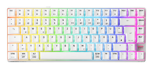 CHERRY XTRFY K33 Compact Wireless weiß Tastatur, Layout: DE, Mem-chanical key switch, RGB CHERRY XTRFY K33 Compact Wireless weiß Tastatur, Layout: DE, Mem-chanical key switch, RGB