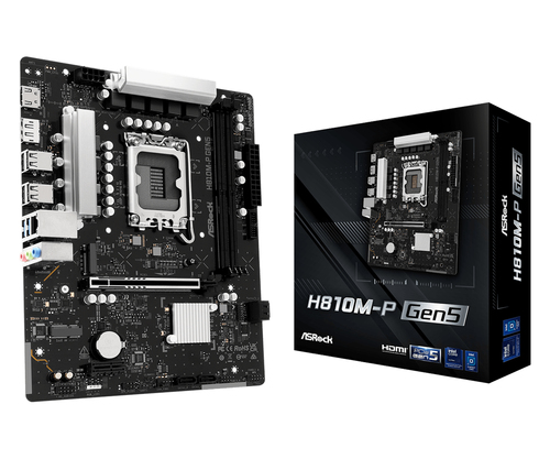 Asrock H810M-P Gen5&comma; micro ATX LGA 1851 &lpar;V1&rpar; Mainboard&comma; 2x DDR5&comma; max&period; 128 GB&comma; 1x HDMI&comma; 1x DisplayPort 1&period;4