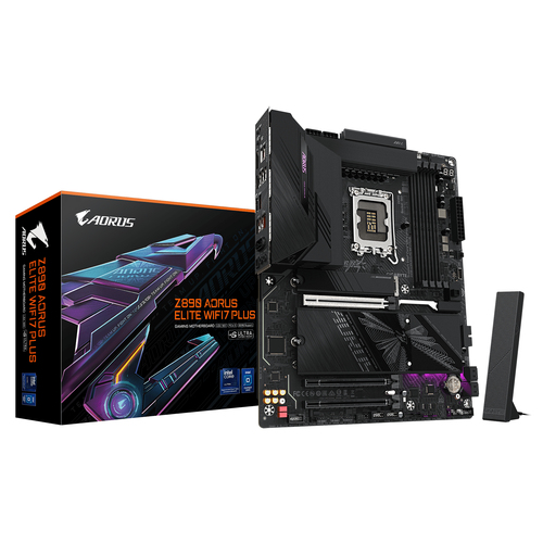 GIGABYTE Z890 AORUS ELITE WIFI7 PLUS&comma; ATX LGA 1851 &lpar;V1&rpar; Mainboard&comma; 4x DDR5&comma; max&period; 256 GB&comma; 1x DisplayPort 2&period;1&comma; WiFi