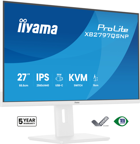 27 Zoll iiyama XB2797QSNP-W1&comma; 68&comma;5cm TFT&comma; 75 Hz&comma; Quad HD&comma; 1x HDMI&comma; 1x DP&comma; integrierter USB-Hub