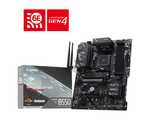 MSI B550 GAMING WIFI6E, Mainboard, 4000x DDR4, max. 128 GB, 1x HDMI 1.4, 1x DisplayPort 1.2, 1x USB-C, WiFi MSI B550 GAMING WIFI6E, Mainboard, 4000x DDR4, max. 128 GB, 1x HDMI 1.4, 1x DisplayPort 1.2, 1x USB-C, WiFi