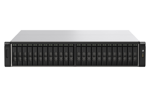 QNAP TS-h2490FU&comma; 64 GB RAM&comma; 24x Einsch&uuml;be&comma; 2x 25 GBit&sol;s LAN&comma; Rack &lpar;2U&rpar; NAS schwarz&comma; grau