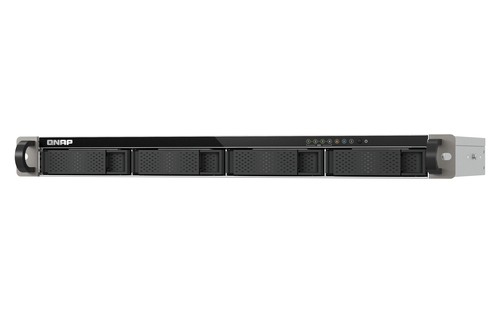 QNAP TS-432XeU&comma; 4 GB RAM&comma; 4x Einsch&uuml;be&comma; 2x 1 GBit&sol;s LAN&comma; Rack &lpar;1U&rpar; NAS schwarz&comma; grau