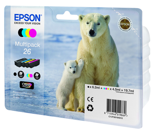 Epson C13T26164010, original, schwarz, cyan, magenta, gelb, Tinte Epson C13T26164010, original, schwarz, cyan, magenta, gelb, Tinte