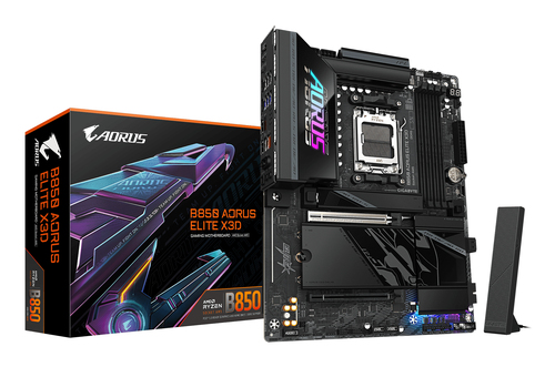 GIGABYTE B850 AORUS ELITE X3D&comma; ATX AM5 Mainboard&comma; 4x DDR5&comma; max&period; 256 GB&comma; 1x HDMI 2&period;1&comma; 3x USB-C&comma; WiFi