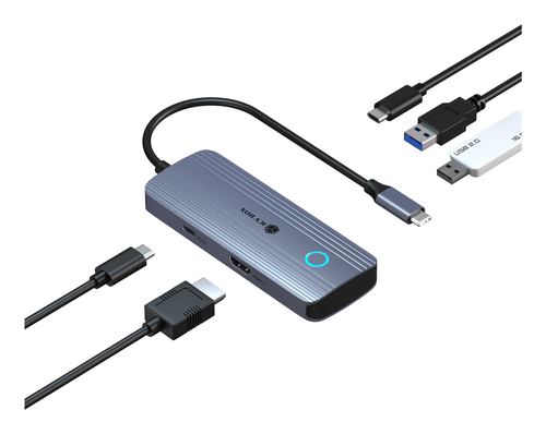 ICY BOX IB-DK4081-SO&comma; USB 3&period;2 Gen 1 &lpar;3&period;1 Gen 1&rpar; Type-C&comma; anthrazit